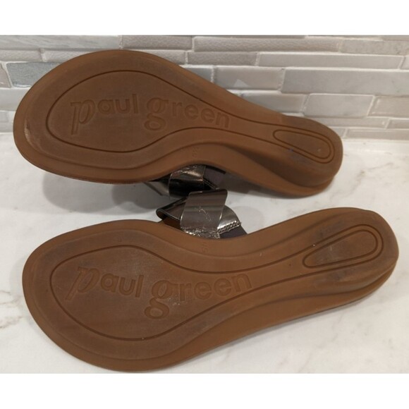 PAUL GREEN Metallic Wedge Thongs Pewter Sandals 5.5 (US 8) EXCELLENT!!! - Picture 7 of 7